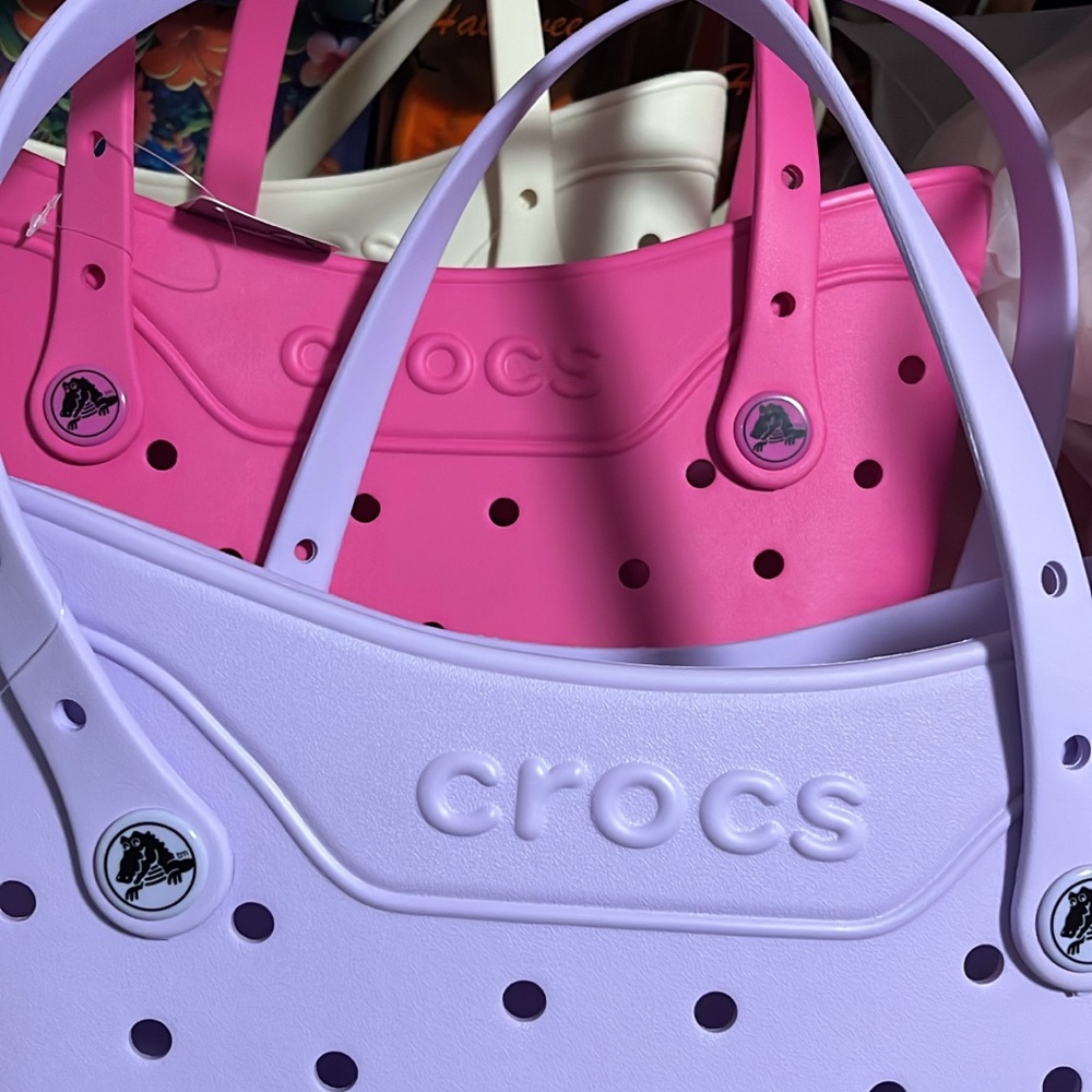 CROCS Women's Pink and Lavender Tote